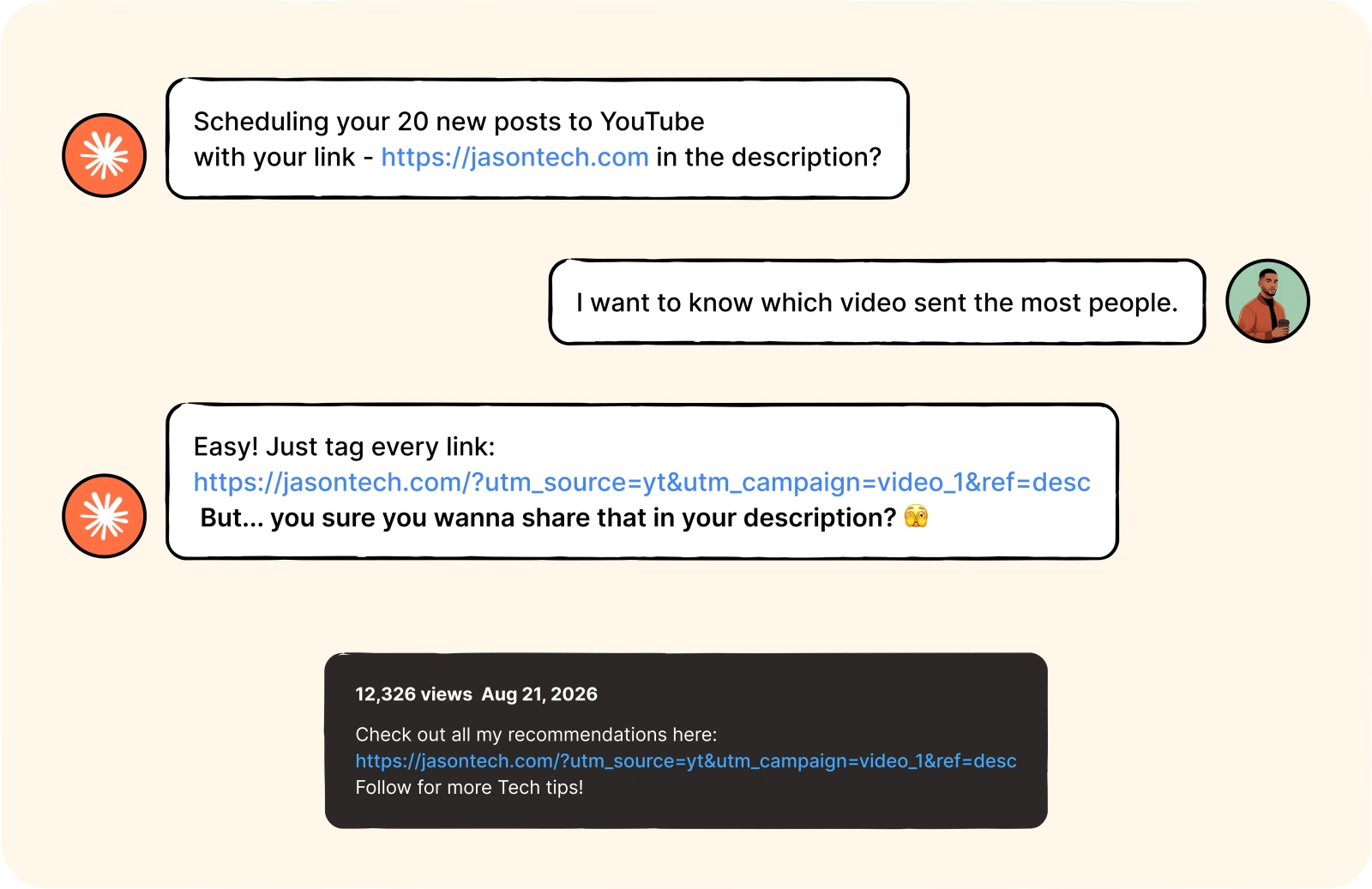 A stream of automated posts and links with a counter tallying which ones earned clicks